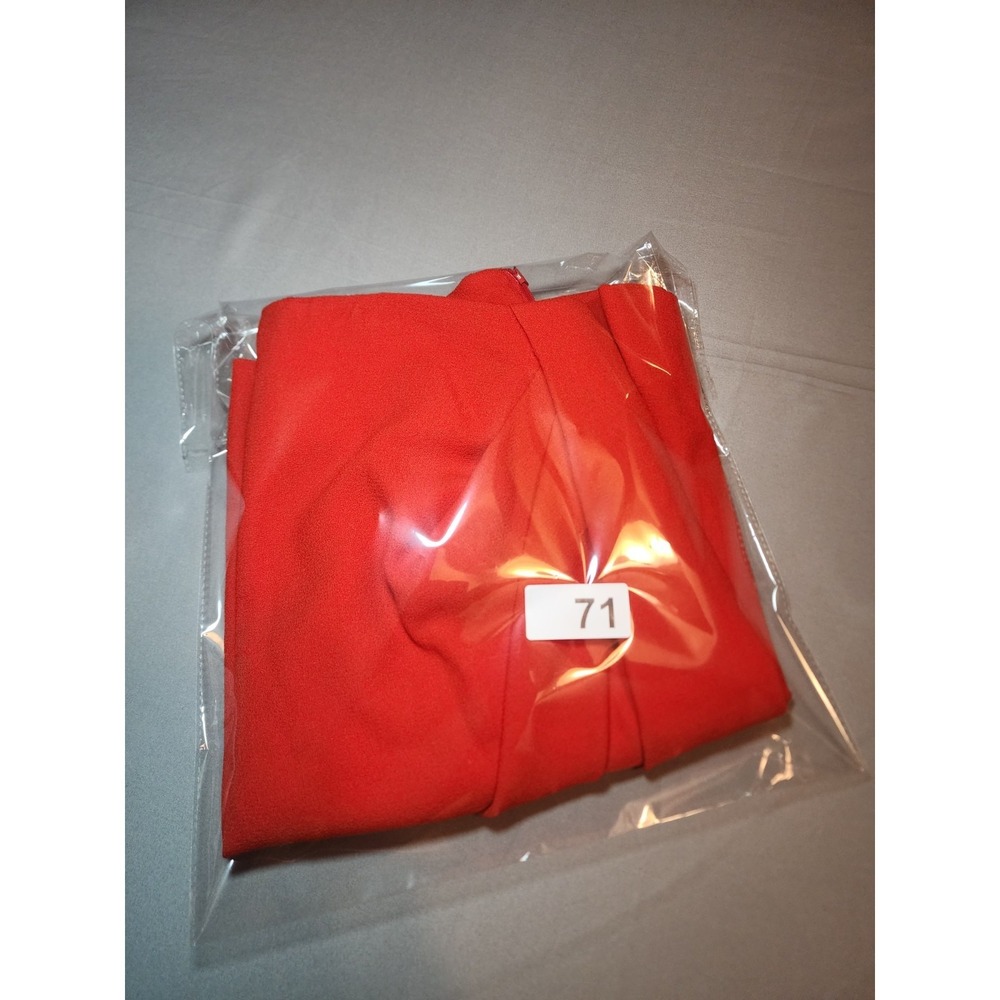 Vintage 90s Red Tulip Skirt Womens Small High Waist Draped Front Career Office - Picture 6 of 6